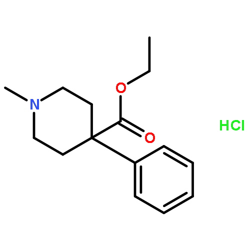 Piperidine, n-methyl-4-phenyl-4-carbethoxy-, hydrochloride