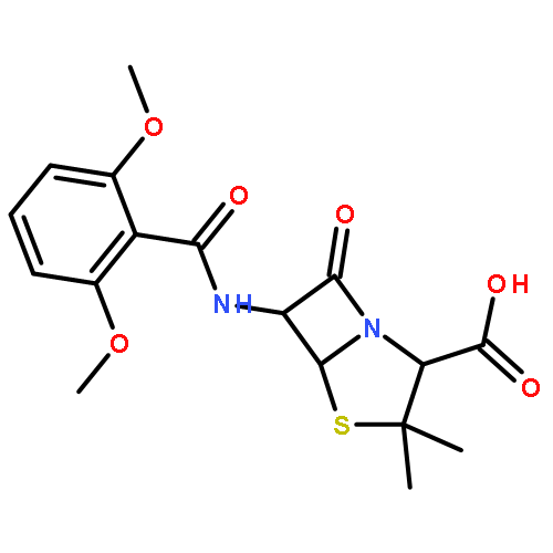 4-Thia-1-azabicyclo[3.2.0]heptane-2-carboxylicacid, 6-[(2,6-dimethoxybenzoyl)amino]-3,3-dimethyl-7-oxo-, (2S,5R,6R)-