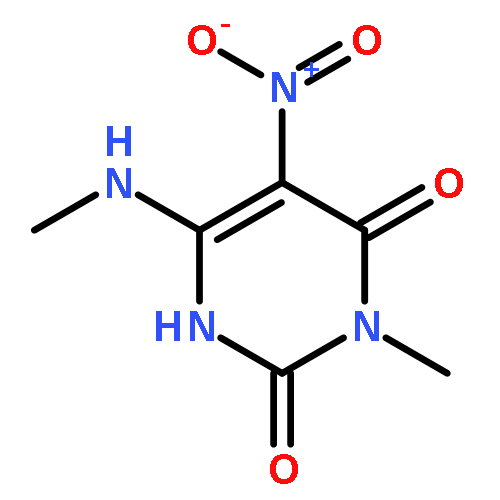 2,4(1H,3H)-Pyrimidinedione, 3-methyl-6-(methylamino)-5-nitro-