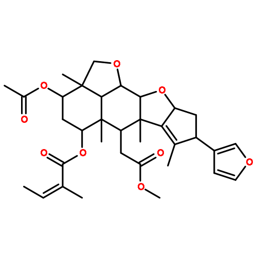 (2aR,3R,5S,5aR,6S,6aR,8R,9aR,10aS,10bR,10cR)-3-(acetyloxy)-8-furan-3-yl-6-(2-methoxy-2-oxoethyl)-2a,5a,6a,7-tetramethyl-2a,4,5,5a,6,6a,8,9,9a,10a,10b,10c-dodecahydro-2H,3H-cyclopenta[d]naphtho[2,3-b:1,8-b'c']difuran-5-yl (2E)-2-methylbut-2-enoate