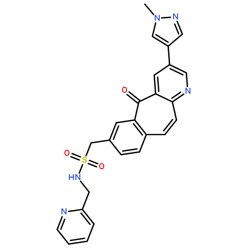 1-(3-(1-Methyl-1H-pyrazol-4-yl)-5-oxo-5H-benzo[4,5]cyclohepta[1,2-b]pyridin-7-yl)-N-(pyridin-2-ylmethyl)methanesulfonamide