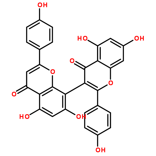 5,5',7,7'-Tetrahydroxy-2,2'-bis(4-hydroxyphenyl)-4H,4'H-[3,8'-bichromene]-4,4'-dione