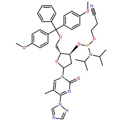 1-[5-O-[BIS(4-METHOXYPHENYL)BENZYL]-3-O-[[BIS(1-METHYLETHYL)AMINO](2-CYANOETHOXY)PHOSPHINO]-2-DEOXY-D-ERYTHRO-PENTOFURANOSYL]-5-METHYL-4-(1H-1,2,4-TRIAZOL-1-YL)-2(1H)-PYRIMIDINONE