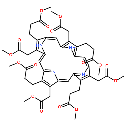 21H,23H-Porphine-2,7,12,17-tetraaceticacid, 3,8,13,18-tetrakis(3-methoxy-3-oxopropyl)-, 2,7,12,17-tetramethyl ester