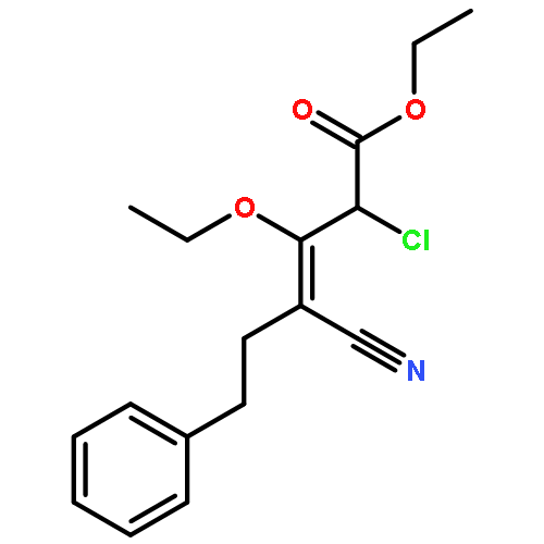 3-Hexenoic acid, 2-chloro-4-cyano-3-ethoxy-6-phenyl-, ethyl ester