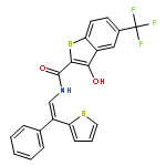 Benzo[b]thiophene-2-carboxamide,3-hydroxy-N-[2-phenyl-2-(2-thienyl)ethenyl]-5-(trifluoromethyl)-, (E)- (9CI)