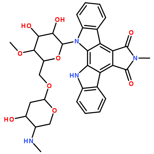 5H-Indolo[2,3-a]pyrrolo[3,4-c]carbazole-5,7(6H)-dione,12-[6-O-[2,4-dideoxy-4-(methylamino)-a-L-threo-pentopyranosyl]-4-O-methyl-b-D-glucopyranosyl]-12,13-dihydro-6-methyl-