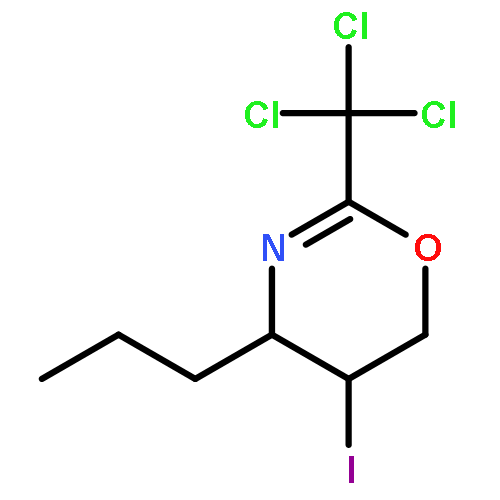 4H-1,3-Oxazine, 5,6-dihydro-5-iodo-4-propyl-2-(trichloromethyl)-, trans-