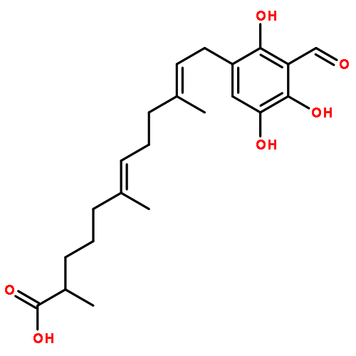 6,10-Dodecadienoicacid, 12-(3-formyl-2,4,5-trihydroxyphenyl)-2,6,10-trimethyl-, (6E,10E)-