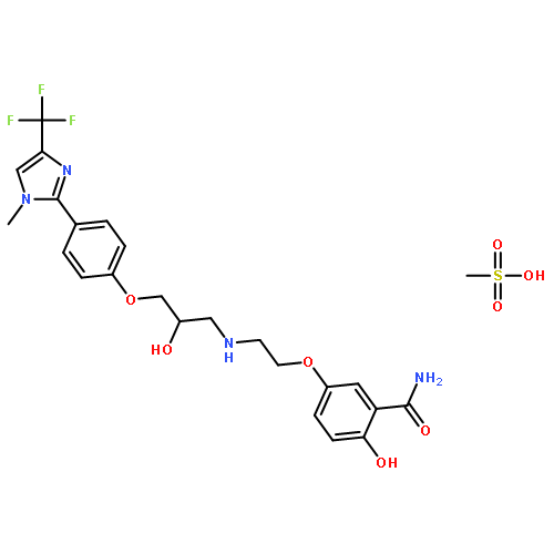 2-HYDROXY-5-[2-[[2-HYDROXY-3-[4-[1-METHYL-4-(TRIFLUOROMETHYL)IMIDAZOL-2-YL]PHENOXY]PROPYL]AMINO]ETHOXY]BENZAMIDE;METHANESULFONIC ACID