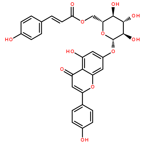 4H-1-Benzopyran-4-one,5-hydroxy-2-(4-hydroxyphenyl)-7-[[6-O-[(2E)-3-(4-hydroxyphenyl)-1-oxo-2-propen-1-yl]-b-D-glucopyranosyl]oxy]-