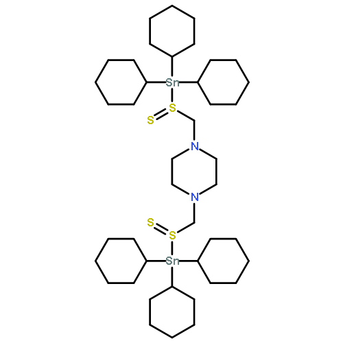 PIPERAZINE, 1,4-BIS[[THIOXO(TRICYCLOHEXYLSTANNYL)THIO]METHYL]-