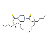 Piperazine, 1,4-bis[[(dibutylchlorostannyl)thio]thioxomethyl]-