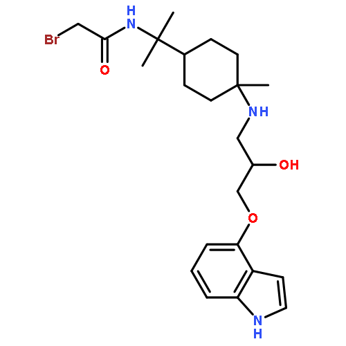 Acetamide,2-bromo-N-[1-[4-[[2-hydroxy-3-(1H-indol-4-yloxy)propyl]amino]-4-methylcyclohexyl]-1-methylethyl]-