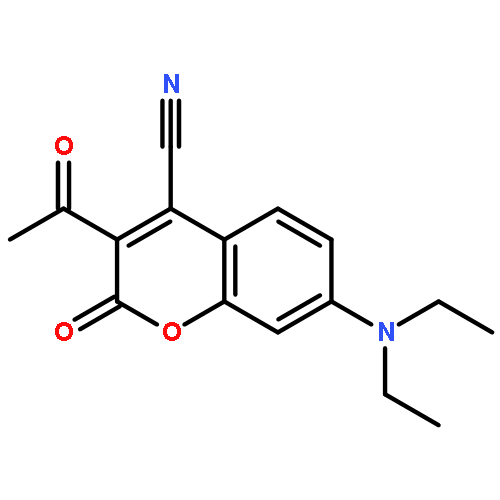 2H-1-Benzopyran-4-carbonitrile, 3-acetyl-7-(diethylamino)-2-oxo-