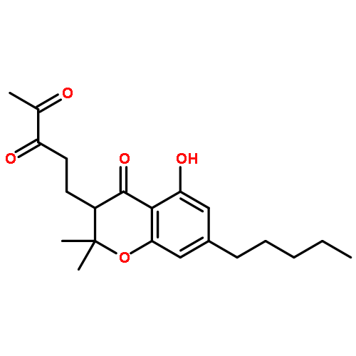 5-hydroxy-2,2-dimethyl-3(R)-(3,4-dioxopentyl)-7-n-pentylchroman-4-one