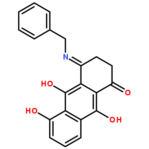 1(2H)-Anthracenone, 3,4-dihydro-5,9,10-trihydroxy-4-[(phenylmethyl)imino]-