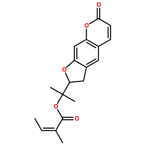 2-[(2R)-7-oxo-2,3-dihydro-7H-furo[3,2-g]chromen-2-yl]propan-2-yl (2E)-2-methylbut-2-enoate