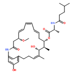 D-Alanine,N-(4-methyl-1-oxopentyl)-,(5R,6E,8E,10E,13S,14R,15R,16Z)-15,22-dihydroxy-5-methoxy-14,16-dimethyl-3-oxo-2-azabicyclo[18.3.1]tetracosa-1(24),6,8,10,16,20,22-heptaen-13-ylester