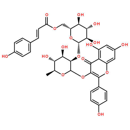 4H-1-Benzopyran-4-one,3-[[6-deoxy-2-O-[6-O-[3-(4-hydroxyphenyl)-1-oxo-2-propen-1-yl]-b-D-glucopyranosyl]-a-L-mannopyranosyl]oxy]-5,7-dihydroxy-2-(4-hydroxyphenyl)-