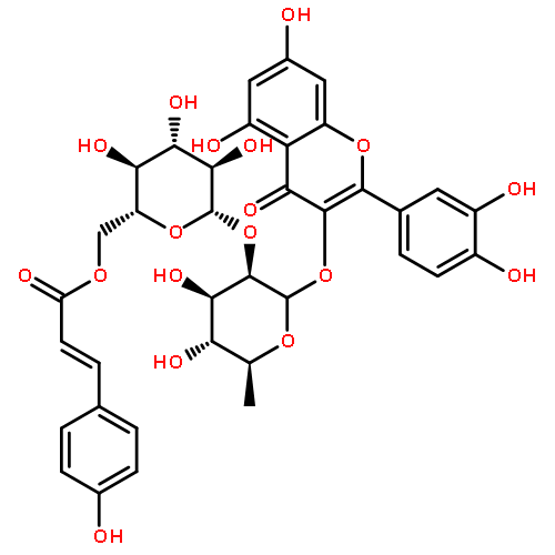 4H-1-Benzopyran-4-one,3-[[6-deoxy-2-O-[6-O-[3-(4-hydroxyphenyl)-1-oxo-2-propen-1-yl]-b-D-glucopyranosyl]-a-L-mannopyranosyl]oxy]-2-(3,4-dihydroxyphenyl)-5,7-dihydroxy-