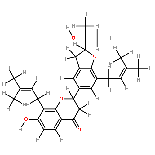 2-[2,3-Dihydro-2-(1-hydroxy-1-methylethyl)-7-(3-methy-2-butenyl)-5-benzofuranyl]-2,3-dihydro-7-hydroxy-8-(3-methyl-2-butenyl)-4H-1-benzopyran-4-one