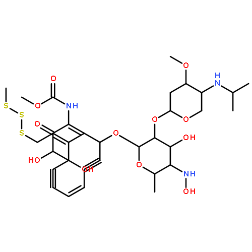 Carbamic acid,[(1S,4Z,8R,12SR,13E)-8-[[4,6-dideoxy-2-O-[2,4-dideoxy-3-O-methyl-4-[(1-methylethyl)amino]-a-L-threo-pentopyranosyl]-4-(hydroxyamino)-b-D-glucopyranosyl]oxy]-1,12-dihydroxy-13-[2-(methyltrithio)ethylidene]-11-oxobicyclo[7.3.1]trideca-4,9-diene-2,6-diyn-10-yl]-,methyl ester (9CI)