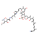 L-Ribonamide,N-[(1R,3S)-3-[4-[(1E)-3-[(2R,3R,5R,7S,8S,9R)-2-[(1S,3S,4S,5R,6R,7E,9E,11E,13Z)-14-cyano-3,5-dihydroxy-1-methoxy-4,6,8,9,13-pentamethyl-7,9,11,13-tetradecatetraen-1-yl]-9-hydroxy-4,4,8-trimethyl-3-(phosphonooxy)-1,6-dioxaspiro[4.5]dec-7-yl]-1-propen-1-yl]-2-oxazolyl]-1-methylbutyl]-4-deoxy-4-(dimethylamino)-5-O-methyl-