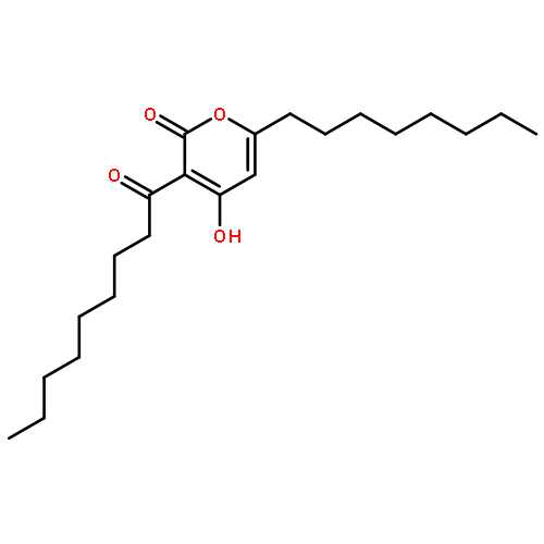 2H-Pyran-2-one, 4-hydroxy-6-octyl-3-(1-oxononyl)-