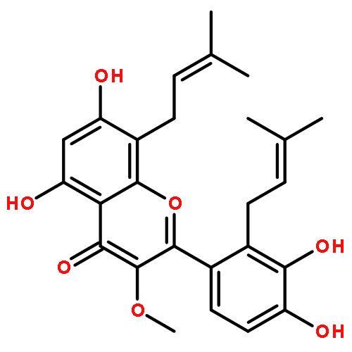 4H-1-Benzopyran-4-one,2-[3,4-dihydroxy-2-(3-methyl-2-buten-1-yl)phenyl]-5,7-dihydroxy-3-methoxy-