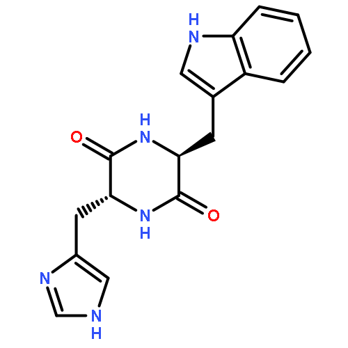 2,5-Piperazinedione, 3-(1H-imidazol-4-ylmethyl)-6-(1H-indol-3-ylmethyl)-, (3R-trans)-