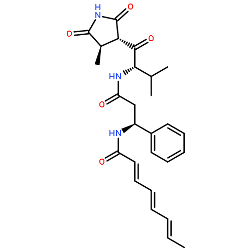 Benzenepropanamide,N-[(1S)-2-methyl-1-[[(3R,4S)-4-methyl-2,5-dioxo-3-pyrrolidinyl]carbonyl]propyl]-b-[[(2E,4E,6E)-1-oxo-2,4,6-octatrien-1-yl]amino]-,(bS)-