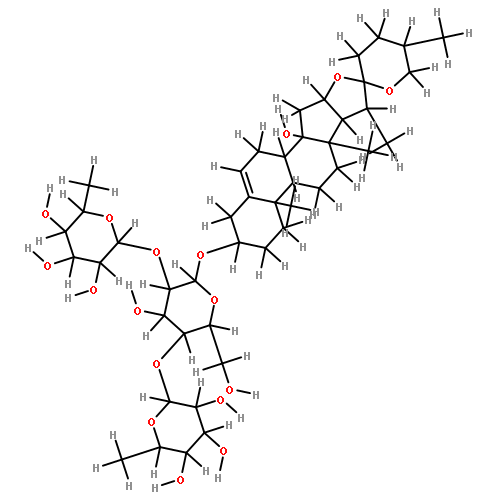 (25R)-Spirost-5-en-3beta,14alpha-diol-3-O-(2-O-alpha-L-rhamnopyranosyl)(4-O-alpha-L-rhamnopyranosyl)-beta-D-glucopyranosid