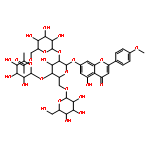 4H-1-Benzopyran-4-one,7-[(O-6-O-acetyl-b-D-glucopyranosyl-(1®2)-O-[6-deoxy-b-D-mannopyranosyl-(1®4)]-O-[b-D-glucopyranosyl-(1®6)]-b-D-glucopyranosyl)oxy]-5-hydroxy-2-(4-methoxyphenyl)-(9CI)