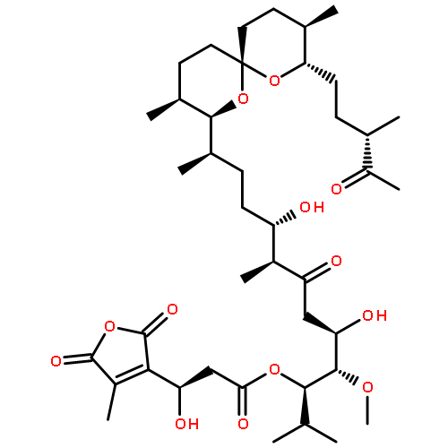 3-Furanpropanoic acid,2,5-dihydro-b-hydroxy-4-methyl-2,5-dioxo-,(1R,2S,3R,6S,7S,10R)-10-[(2S,3S,6R,8S,9R)-3,9-dimethyl-8-[(3S)-3-methyl-4-oxopentyl]-1,7-dioxaspiro[5.5]undec-2-yl]-3,7-dihydroxy-2-methoxy-6-methyl-1-(1-methylethyl)-5-oxoundecylester, (bR)-