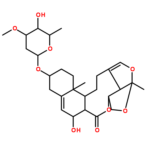 6H-2,3,5-Trioxapentaleno[1',6':5,6,7]cyclonona[1,2-a]naphthalen-6-one,10-[(2,6-dideoxy-3-O-methyl-b-D-arabino-hexopyranosyl)oxy]-2a,4,4a,6a,7,9,10,11,12,12a,12b,13,14,14b-tetradecahydro-7-hydroxy-2a,12a-dimethyl-,(2aR,4aS,6aS,7S,10S,12aR,12bS,14bR)-