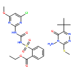 ethyl 2-{[(4-chloro-6-methoxypyrimidin-2-yl)carbamoyl]sulfamoyl}benzoate - 4-amino-6-tert-butyl-3-(methylsulfanyl)-1,2,4-triazin-5(4H)-one (1:1)