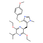 Pyrazine, 2,5-diethoxy-3,6-dihydro-3-[[4-[[(4-methoxyphenyl)methyl]thio]-1-methyl- 1H-imidazol-5-yl]methyl]-6-(1-methylethyl)-, (3S-trans)-