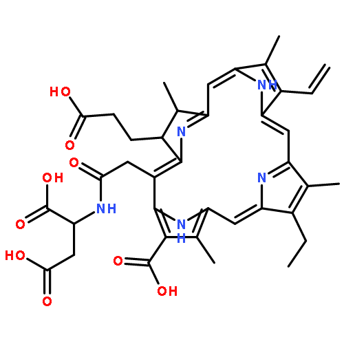 L-Aspartic acid,N-[2-[(7S,8S)-3-carboxy-7-(2-carboxyethyl)-13-ethenyl-18-ethyl-7,8-dihydro-2,8,12,17-tetramethyl-21H,23H-porphin-5-yl]acetyl]-