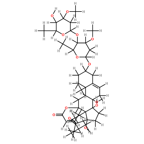 (3beta,12beta,14beta,17alpha)-3-{[2,6-dideoxy-4-O-(2,6-dideoxy-3-O-methyl-alpha-L-lyxo-hexopyranosyl)-3-O-methyl-beta-D-ribo-hexopyranosyl]oxy}-12-{[ (2E)-3,4-dimethyl-1-oxopent-2-en-1-yl]oxy}-8,14,17-trihydroxypregn-5-en-20-one