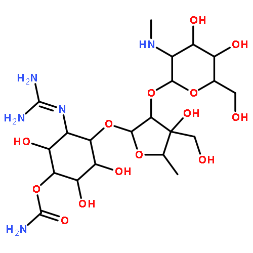 D-myo-Inositol,O-2-deoxy-2-(methylamino)-a-L-glucopyranosyl-(1®2)-O-5-deoxy-3-C-(hydroxymethyl)-a-L-lyxofuranosyl-(1®2)-1-[(aminoiminomethyl)amino]-1-deoxy-, 5-carbamate