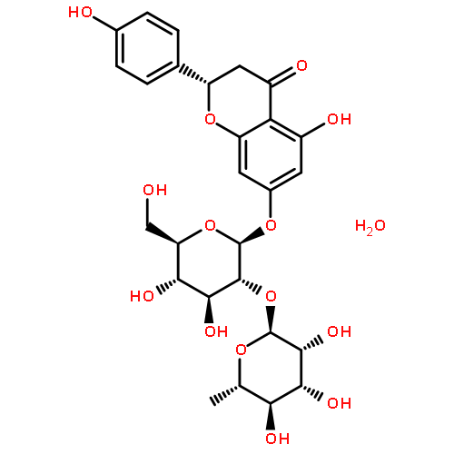 (2S)-5-hydroxy-2-(4-hydroxyphenyl)-4-oxo-3,4-dihydro-2H-chromen-7-yl 2-O-(6-deoxy-alpha-L-mannopyranosyl)-beta-D-glucopyranoside hydrate