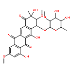 1,6,11(2H)-Naphthacenetrione,4-[(6-deoxy-2-O-methyl-a-L-mannopyranosyl)oxy]-3,4-dihydro-2,5,7-trihydroxy-3,9-dimethoxy-2-methyl-,(2S,3S,4R)-