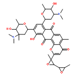 D-Glucitol,2,3:4,5-dianhydro-1,6-dideoxy-5-C-[7,12-dihydro-11-hydroxy-5-methyl-4,7,12-trioxo-8-[2,3,6-trideoxy-3-(dimethylamino)-b-D-arabino-hexopyranosyl]-10-[2,3,6-trideoxy-3-(dimethylamino)-3-C-methyl-a-L-lyxo-hexopyranosyl]-4H-anthra[1,2-b]pyran-2-yl]-