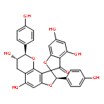 Spiro[benzofuran-2(3H),9'(8'H)-[2H]furo[2,3-h][1]benzopyran]-3-one,3',4'-dihydro-3',4,5',6-tetrahydroxy-2',8'-bis(4-hydroxyphenyl)-,(2R,2'R,3'S,8'R)-