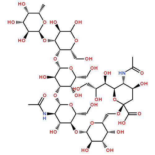 D-Glucose, O-(N-acetyl-a-neuraminosyl)-(2®6)-O-b-D-galactopyranosyl-(1®4)-O-2-(acetylamino)-2-deoxy-b-D-glucopyranosyl-(1®3)-O-b-D-galactopyranosyl-(1®4)-O-[6-deoxy-a-L-galactopyranosyl-(1®3)]-