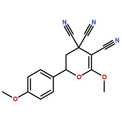 4H-Pyran-3,4,4-tricarbonitrile, 5,6-dihydro-2-methoxy-6-(4-methoxyphenyl)-