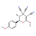 4H-Pyran-3,4,4-tricarbonitrile, 5,6-dihydro-2-methoxy-6-(4-methoxyphenyl)-5-methyl-, trans-