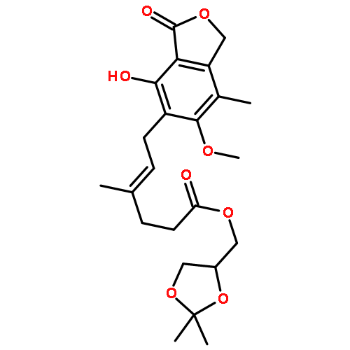 4-Hexenoic acid, 6-(1,3-dihydro-4-hydroxy-6-methoxy-7-methyl-3-oxo-5-isobenzofuranyl)- 4-methyl-, (2,2-dimethyl-1,3-dioxolan-4-yl)methyl ester, (E)-(±)-