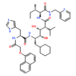 L-Idonamide,6-cyclohexyl-2,5,6-trideoxy-5-[[(2S)-3-(1H-imidazol-4-yl)-2-[[(1-naphthalenyloxy)acetyl]amino]-1-oxopropyl]amino]-2-(1-methylethyl)-N-[(1S,2S)-2-methyl-1-[[(2-pyridinylmethyl)amino]carbonyl]butyl]-